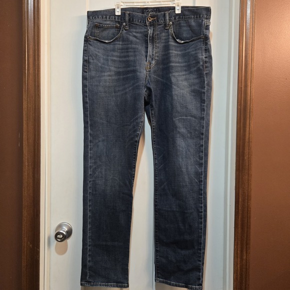Slim Jeans Mens Straight Leg Dark Wash Denim